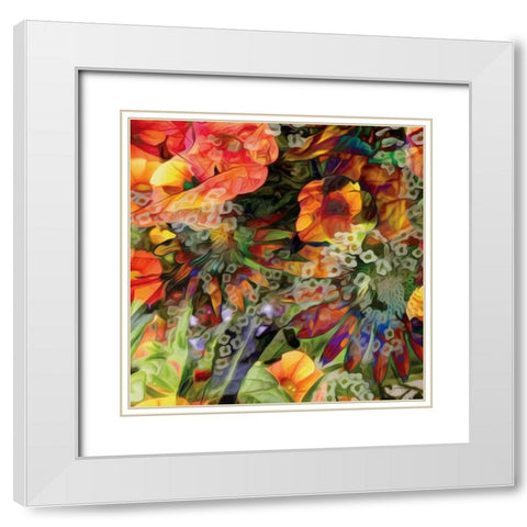 Embellished Eden Tile III White Modern Wood Framed Art Print with Double Matting by Burghardt, James
