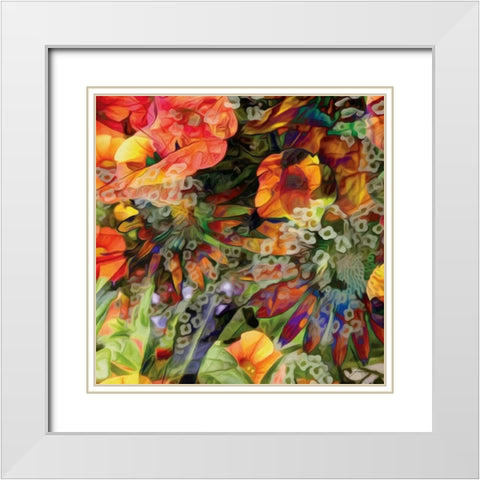 Embellished Eden Tile III White Modern Wood Framed Art Print with Double Matting by Burghardt, James