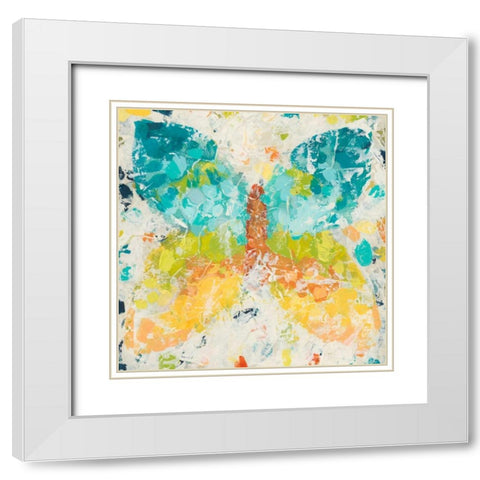 Prism Butterfly I White Modern Wood Framed Art Print with Double Matting by Vess, June Erica