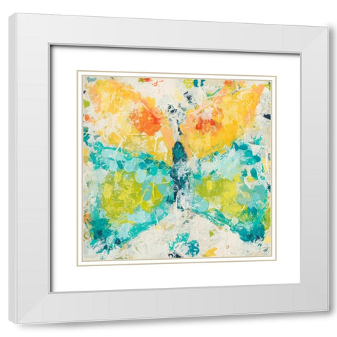 Prism Butterfly II White Modern Wood Framed Art Print with Double Matting by Vess, June Erica