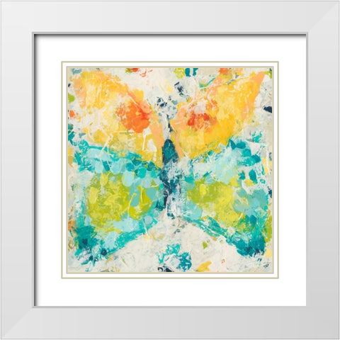 Prism Butterfly II White Modern Wood Framed Art Print with Double Matting by Vess, June Erica