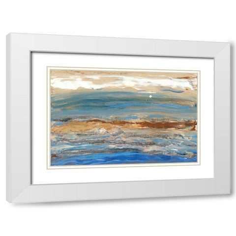 Indigo Currents I White Modern Wood Framed Art Print with Double Matting by Ludwig, Alicia