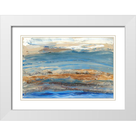 Indigo Currents II White Modern Wood Framed Art Print with Double Matting by Ludwig, Alicia