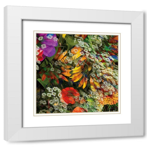 Embellished Eden Tile IV White Modern Wood Framed Art Print with Double Matting by Burghardt, James