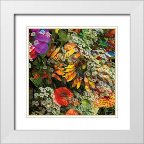Embellished Eden Tile IV White Modern Wood Framed Art Print with Double Matting by Burghardt, James