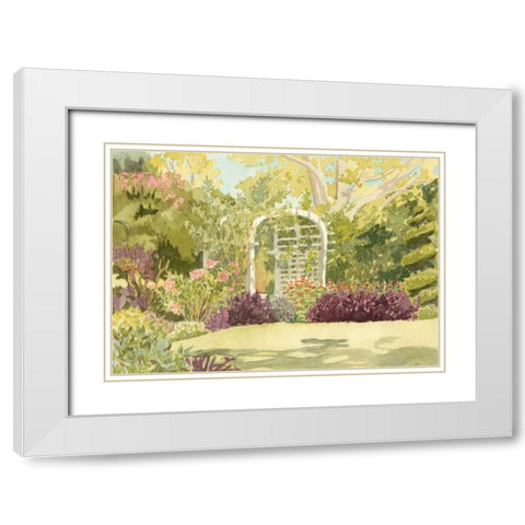 Aquarelle Garden II White Modern Wood Framed Art Print with Double Matting by Miller, Dianne