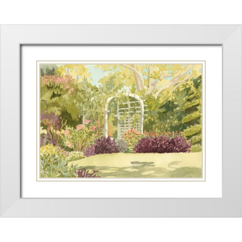 Aquarelle Garden II White Modern Wood Framed Art Print with Double Matting by Miller, Dianne