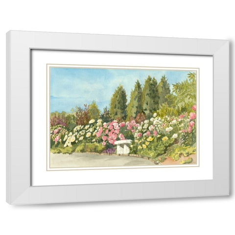 Aquarelle Garden III White Modern Wood Framed Art Print with Double Matting by Miller, Dianne