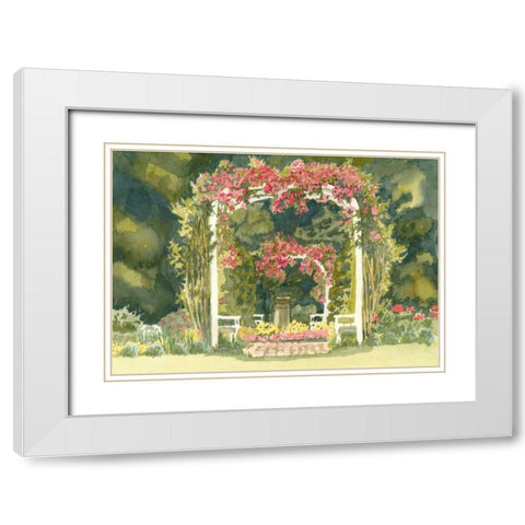 Aquarelle Garden IV White Modern Wood Framed Art Print with Double Matting by Miller, Dianne