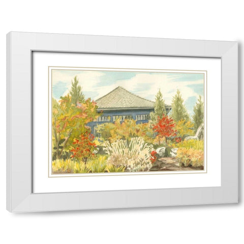 Aquarelle Garden VI White Modern Wood Framed Art Print with Double Matting by Miller, Dianne