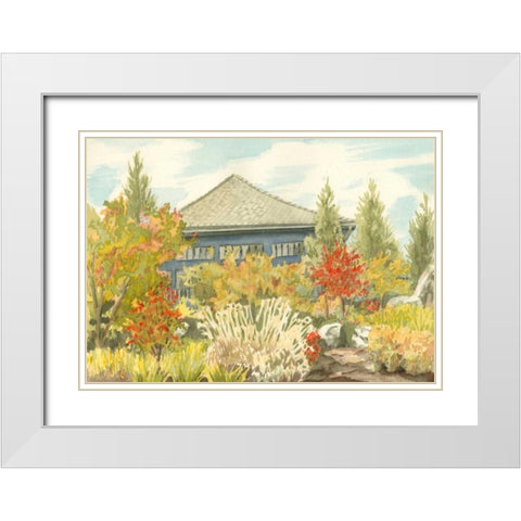 Aquarelle Garden VI White Modern Wood Framed Art Print with Double Matting by Miller, Dianne