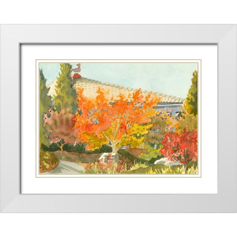 Aquarelle Garden VII White Modern Wood Framed Art Print with Double Matting by Miller, Dianne