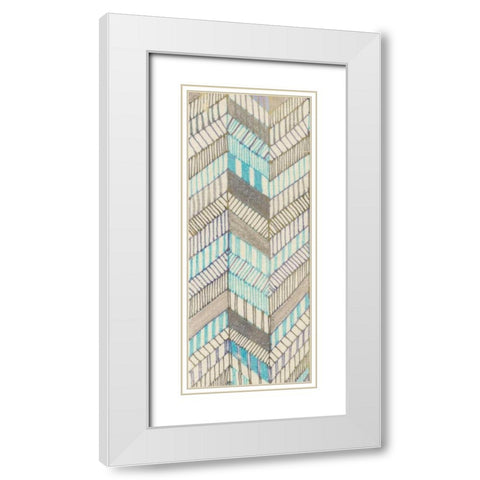 Sketched Chevron I White Modern Wood Framed Art Print with Double Matting by Galapon, Nikki