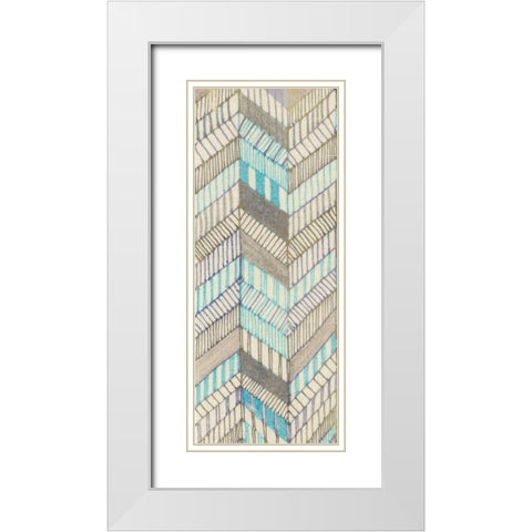 Sketched Chevron I White Modern Wood Framed Art Print with Double Matting by Galapon, Nikki