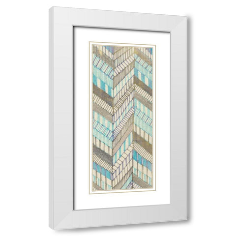 Sketched Chevron II White Modern Wood Framed Art Print with Double Matting by Galapon, Nikki
