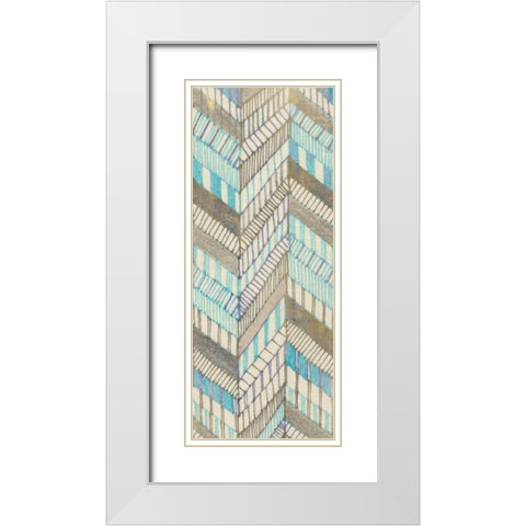 Sketched Chevron II White Modern Wood Framed Art Print with Double Matting by Galapon, Nikki