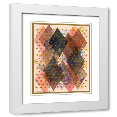 Inked Triangles I White Modern Wood Framed Art Print with Double Matting by Galapon, Nikki