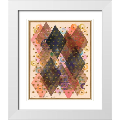 Inked Triangles I White Modern Wood Framed Art Print with Double Matting by Galapon, Nikki