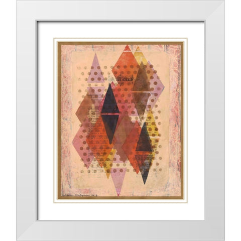 Inked Triangles II White Modern Wood Framed Art Print with Double Matting by Galapon, Nikki