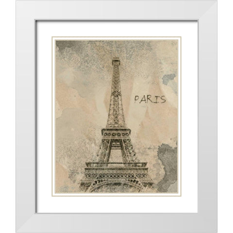Remembering Paris White Modern Wood Framed Art Print with Double Matting by Orlov, Irena