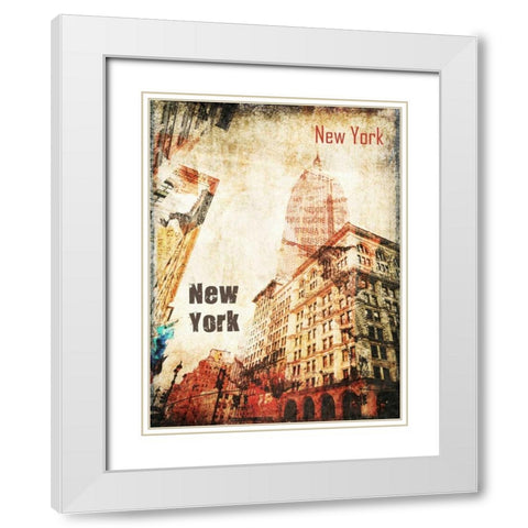 New York Grunge I White Modern Wood Framed Art Print with Double Matting by Orlov, Irena