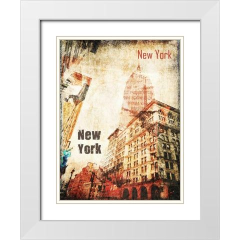 New York Grunge I White Modern Wood Framed Art Print with Double Matting by Orlov, Irena