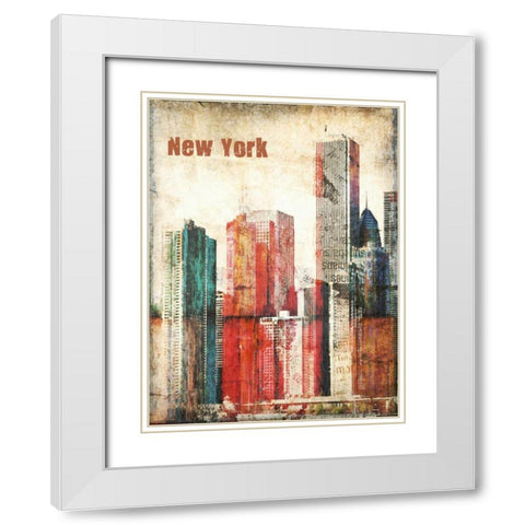 New York Grunge III White Modern Wood Framed Art Print with Double Matting by Orlov, Irena