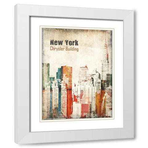 New York Grunge IV White Modern Wood Framed Art Print with Double Matting by Orlov, Irena