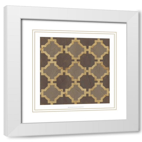 Golden Trellis I White Modern Wood Framed Art Print with Double Matting by Vess, June Erica
