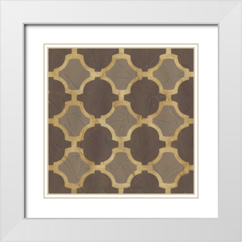 Golden Trellis II White Modern Wood Framed Art Print with Double Matting by Vess, June Erica