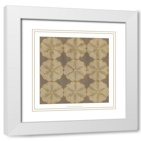 Golden Trellis III White Modern Wood Framed Art Print with Double Matting by Vess, June Erica