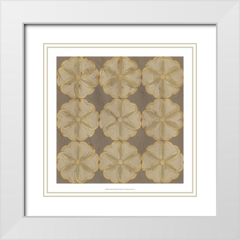 Golden Trellis III White Modern Wood Framed Art Print with Double Matting by Vess, June Erica
