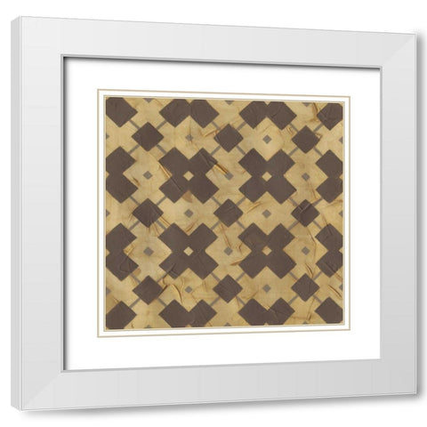 Golden Trellis IV White Modern Wood Framed Art Print with Double Matting by Vess, June Erica
