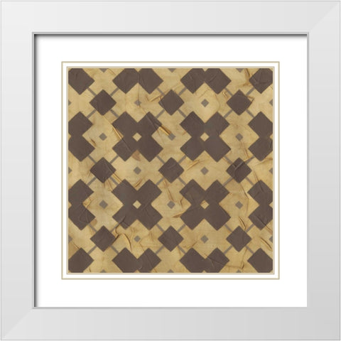 Golden Trellis IV White Modern Wood Framed Art Print with Double Matting by Vess, June Erica