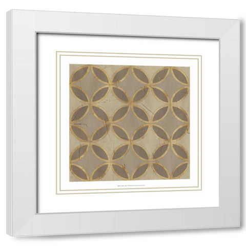 Golden Trellis V White Modern Wood Framed Art Print with Double Matting by Vess, June Erica