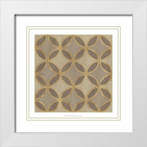 Golden Trellis V White Modern Wood Framed Art Print with Double Matting by Vess, June Erica