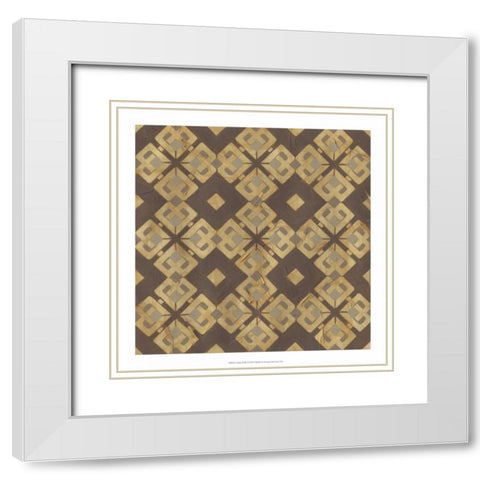 Golden Trellis VI White Modern Wood Framed Art Print with Double Matting by Vess, June Erica