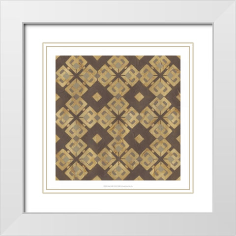 Golden Trellis VI White Modern Wood Framed Art Print with Double Matting by Vess, June Erica