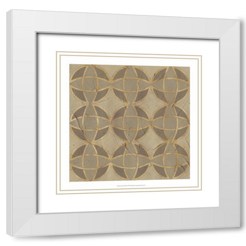 Golden Trellis VII White Modern Wood Framed Art Print with Double Matting by Vess, June Erica