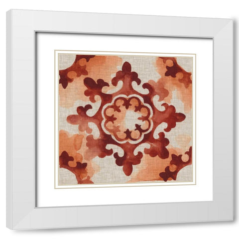 Elemental Tiles II White Modern Wood Framed Art Print with Double Matting by Zarris, Chariklia