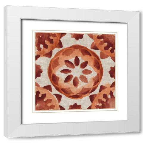 Elemental Tiles IV White Modern Wood Framed Art Print with Double Matting by Zarris, Chariklia