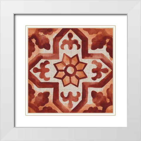 Elemental Tiles V White Modern Wood Framed Art Print with Double Matting by Zarris, Chariklia