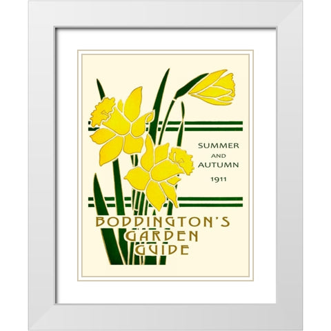 Boddingtons Garden Guide I White Modern Wood Framed Art Print with Double Matting by Vision Studio