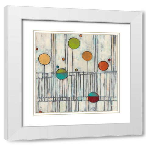 Arpeggio I White Modern Wood Framed Art Print with Double Matting by Vess, June Erica