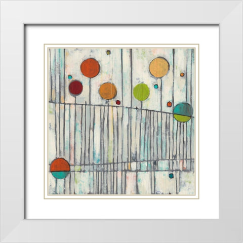 Arpeggio III White Modern Wood Framed Art Print with Double Matting by Vess, June Erica