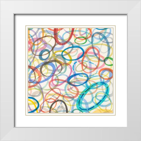 Oval Palette I White Modern Wood Framed Art Print with Double Matting by Galapon, Nikki