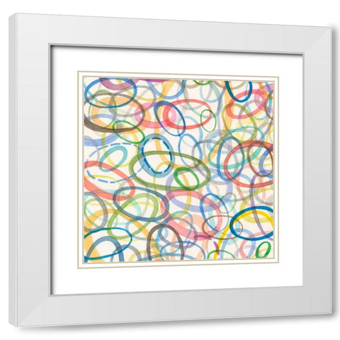 Oval Palette II White Modern Wood Framed Art Print with Double Matting by Galapon, Nikki