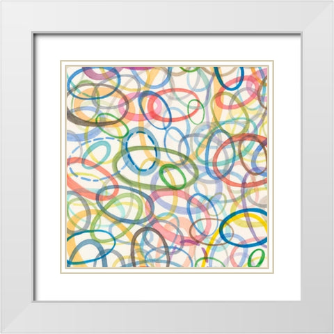 Oval Palette II White Modern Wood Framed Art Print with Double Matting by Galapon, Nikki