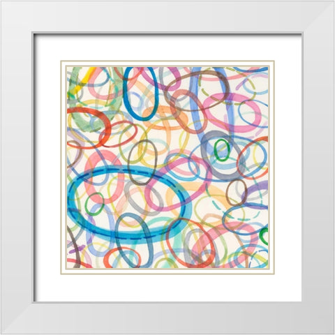 Oval Palette III White Modern Wood Framed Art Print with Double Matting by Galapon, Nikki