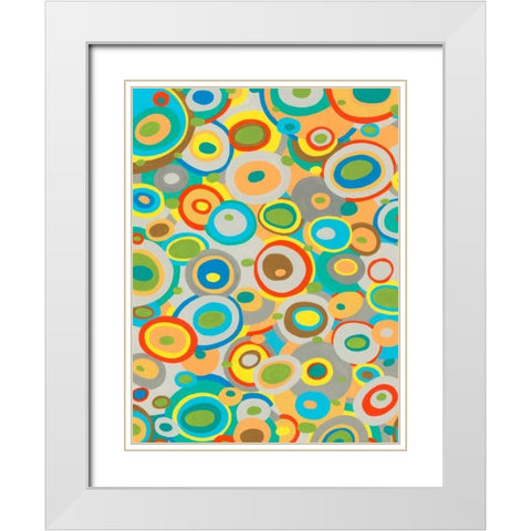 Overlapping Ovals I White Modern Wood Framed Art Print with Double Matting by Galapon, Nikki
